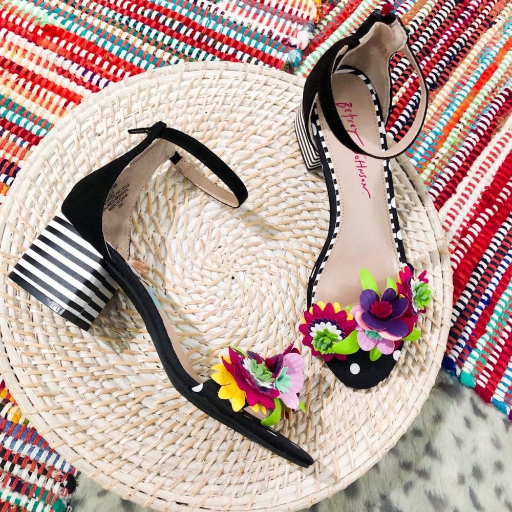 Betsey Johnson | Indy | Floral Block Heel Sandal